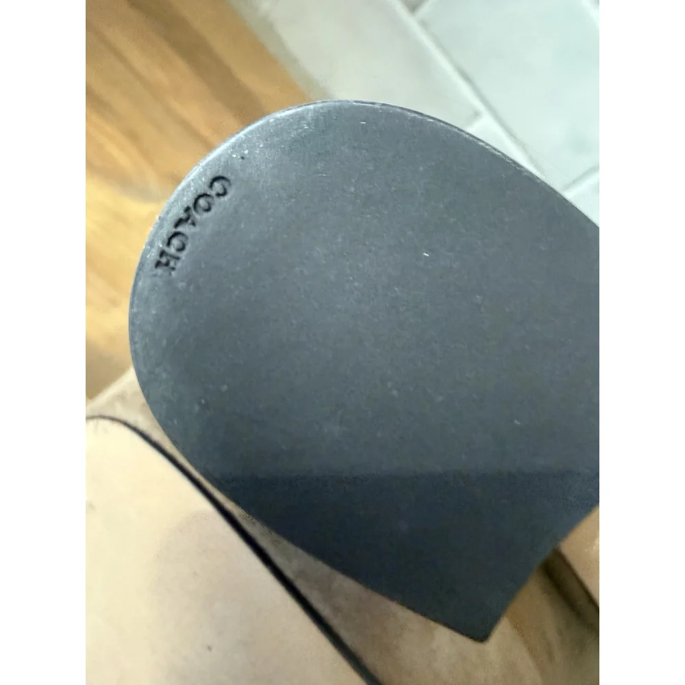 COACH Women's Iona Suede Platform High Chunky Y2K Block Heel Booties Size 9 Tan - Picture 9 of 12